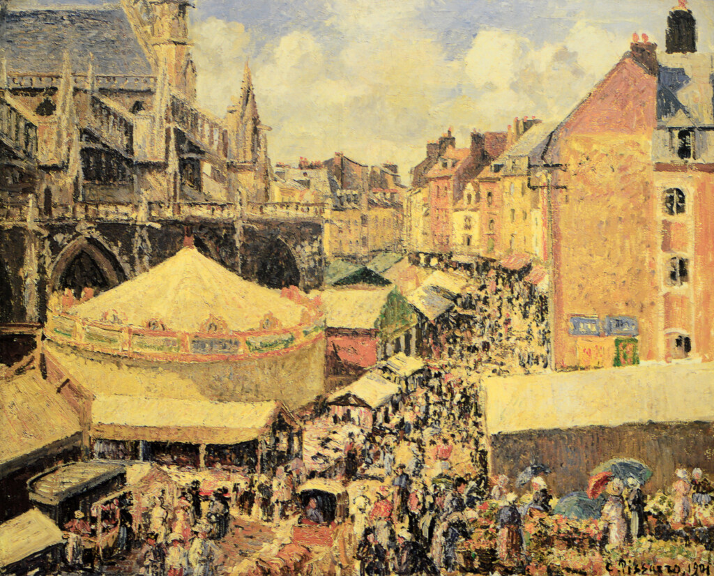 Pissaro – The Fair in Dieppe, Sunny Morning – 1901